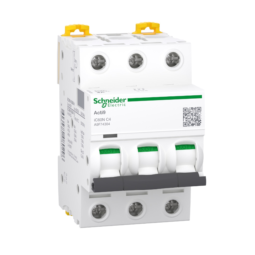 Miniatyrbrytare Acti9 iC60N 3Poler C-Kurva 4A 400V IP20 Schneider Electric