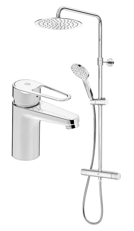 Gustavsberg Nautic GB41202399 Takduschset med tvättställsblandare, 160 c/c, krom
