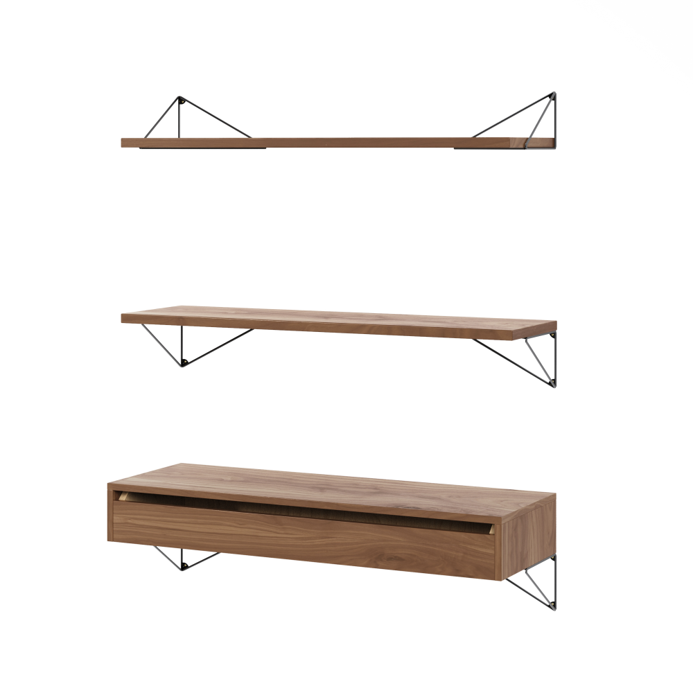 Pythagoras Bundle C hyllsystem valnöt-svart