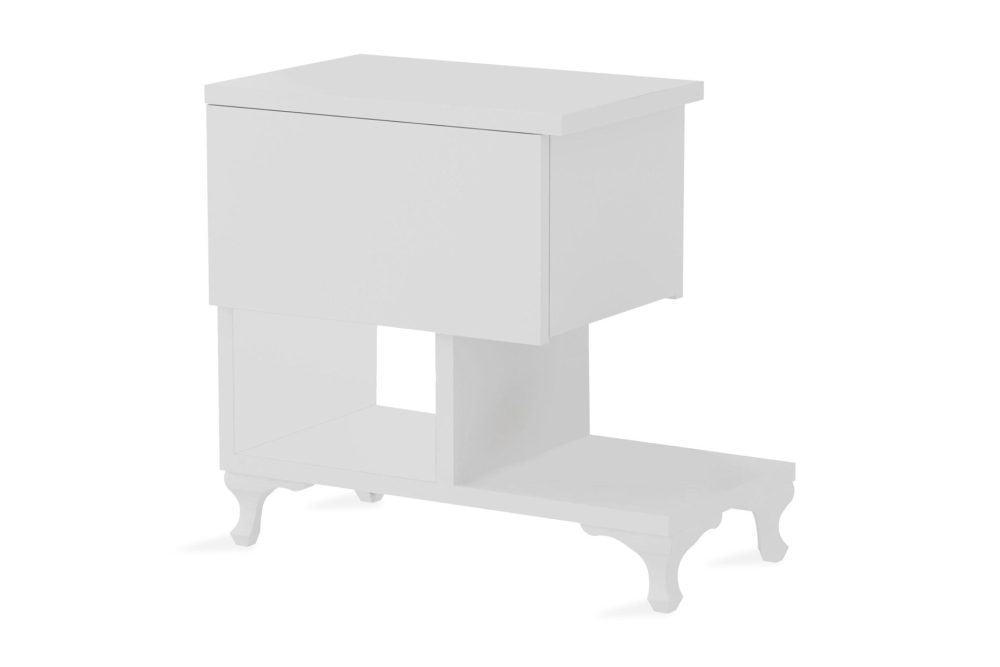 Decorotika Sängbord 46 cm med Förvaring Låda + Hyllor Ben