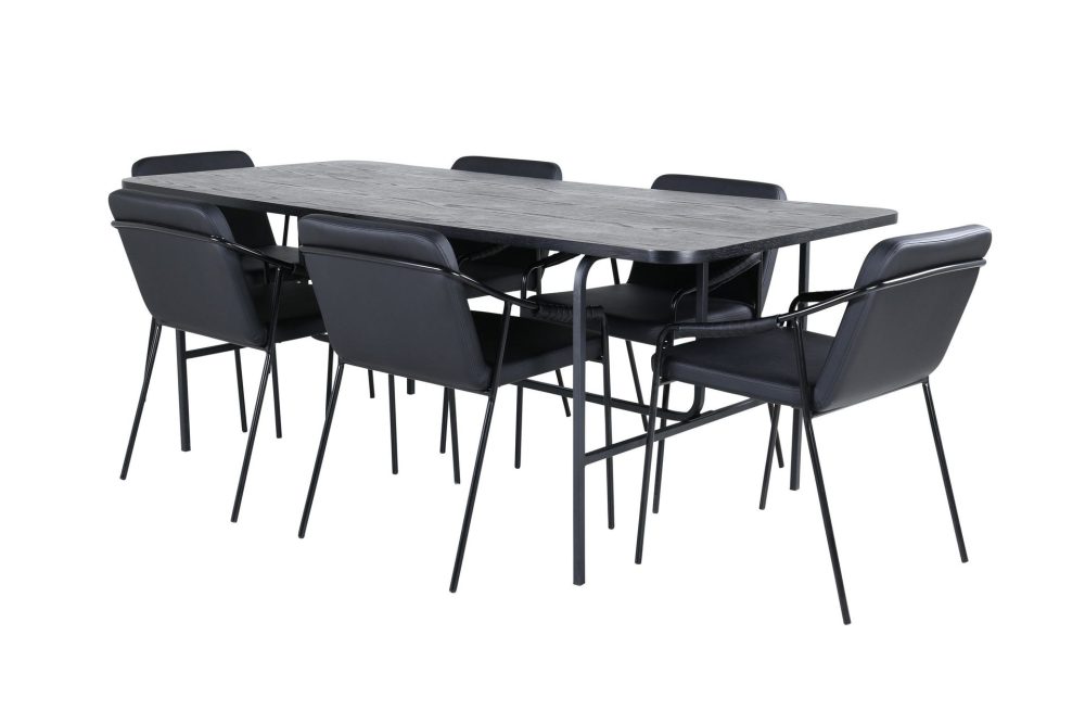 Unos Matgrupp 200 cm Rektangulär med 6 Tvist stolar