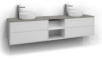 TVÄTTSTÄLLSSKÅP SVEDBERGS EPOS PLAN VIT 2+0+2L ÖPPEN 199X45,3X45CM