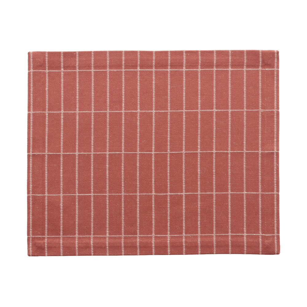 Tiiliskivi vävd bordstablett, Chestnut-off white, 31x42 cm