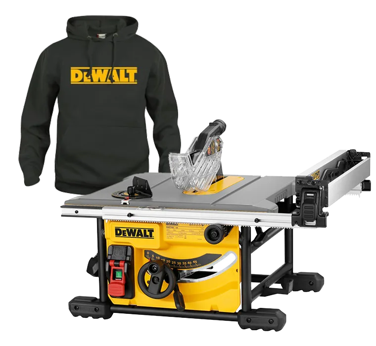 Dewalt DWE7485-QS Bordscirkelsåg tröja i storlek XXL ingår