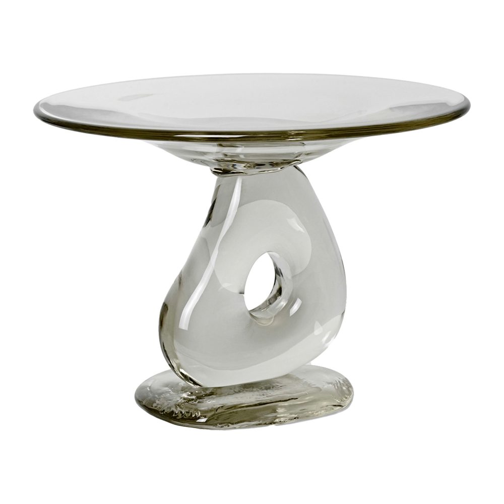 Damo glass centerpiece fat Ø30 cm, Clear