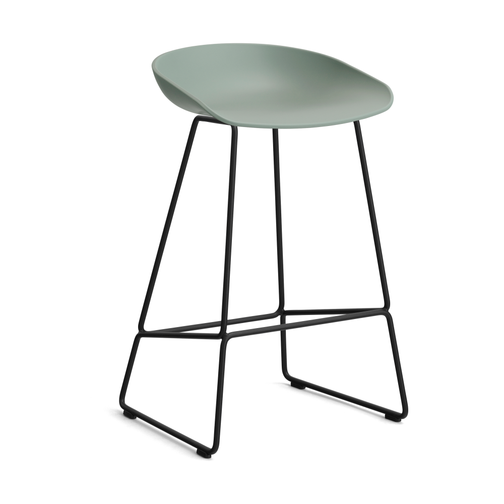 About a Stool 38 Low barstol 2.0, Fall green-svart stålstativ