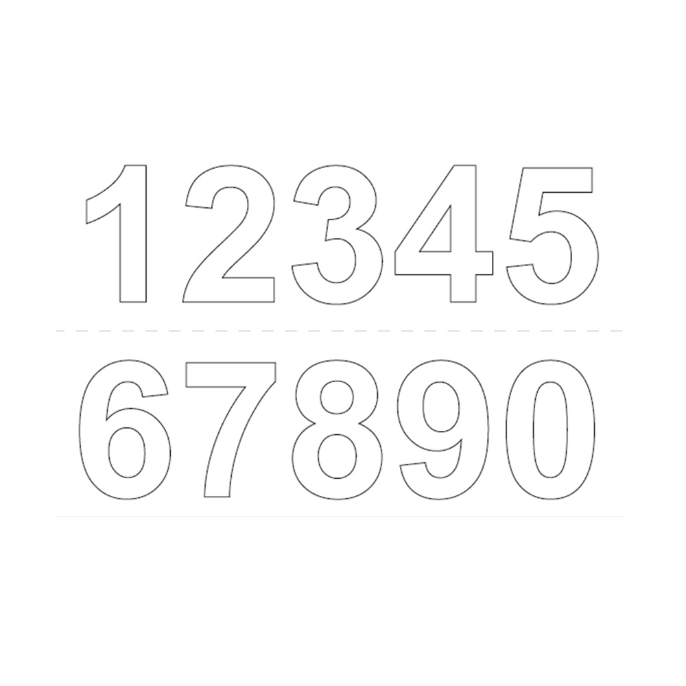 Siffra Vinyl 0-9, 50mm, Vit, 2st, Habo 16925