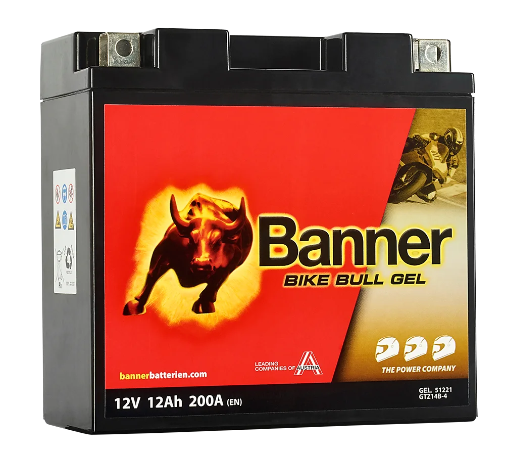 Banner Bike Bull GEL GEL51221 Startbatteri 12V, 12 Ah