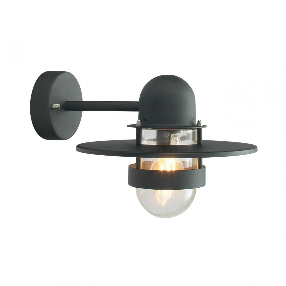 Väggarmatur Bremen Svart, 57W, E27, IP55, Norlys, 270B