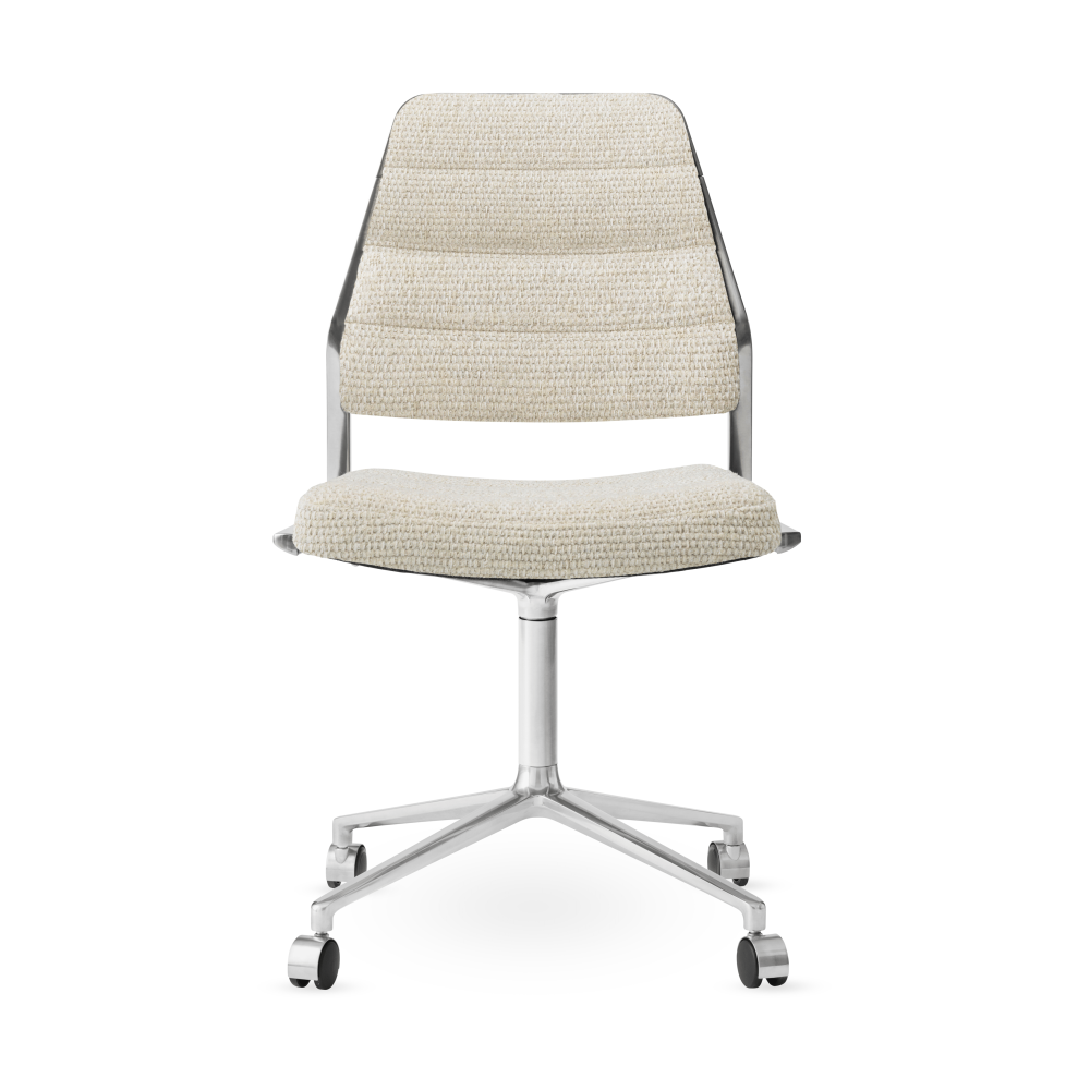 Vipp454 Swivel chair kontorsstol med hjul, Wavy-polished aluminium