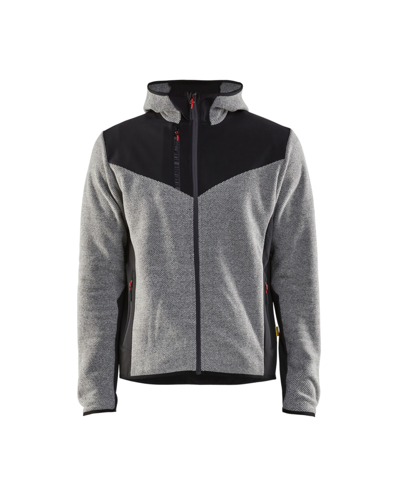 JACKA 5940 2536 STICKAD MED SOFTSHELL GRÅMELERAD/SVART XXL