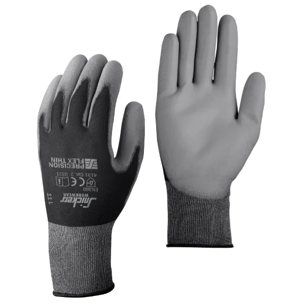 Snickers Workwear 9389 Precision Flex Light Handske svart/stengrå 10