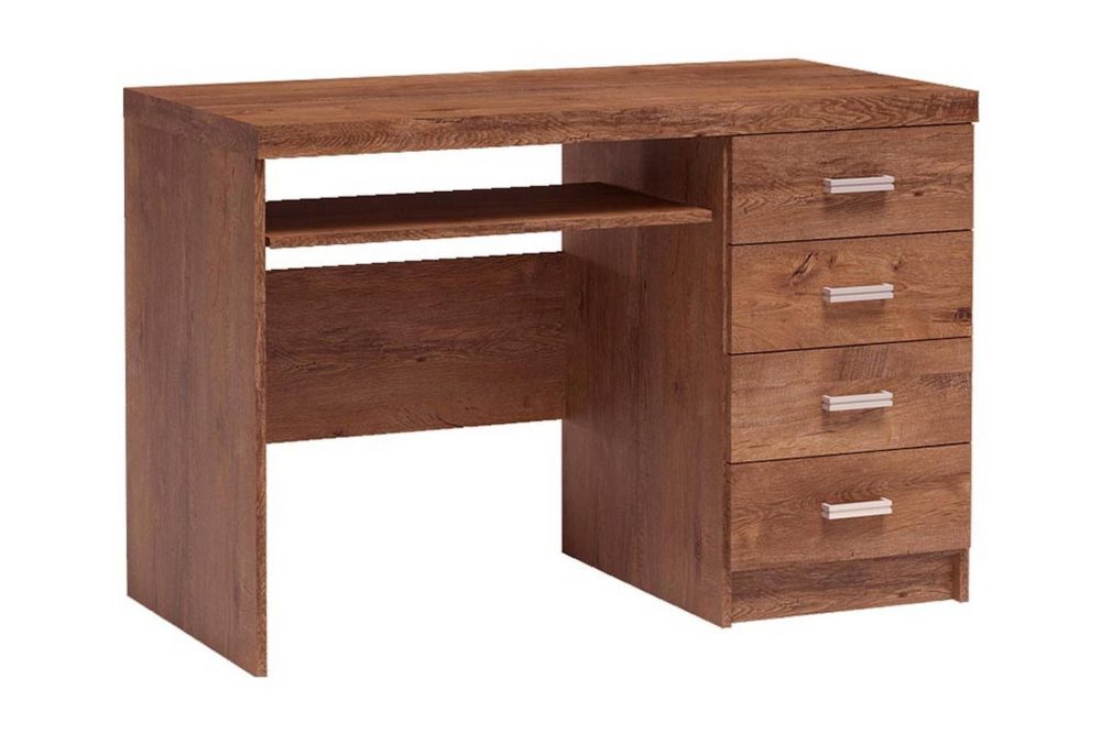 Castillia Skrivbord 120 cm med Förvaring 4 Lådor + Hylla