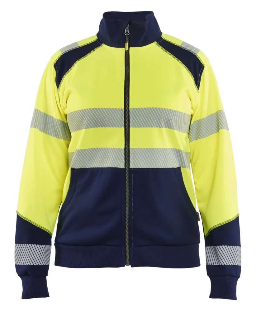 Blåkläder 350825283389XXXL Tröja varsel, gul/marinblå, helzip 3XL