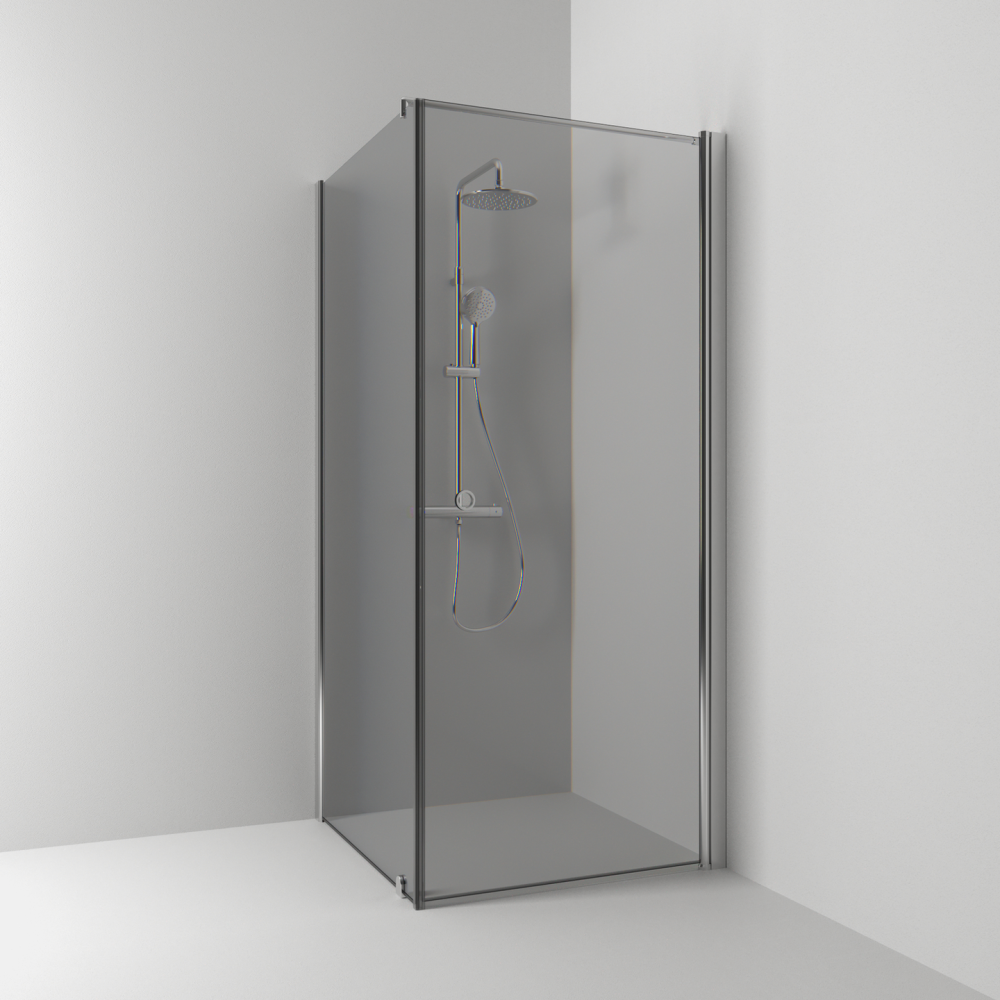 HÖRNDUSCH SVEDBERGS SKOGA RAK/FAST ALU BBLANK RÖK INTHT 80X198X73CM