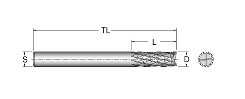 Cobolt Facettfräs D=8 L=25 TL=63 S=8