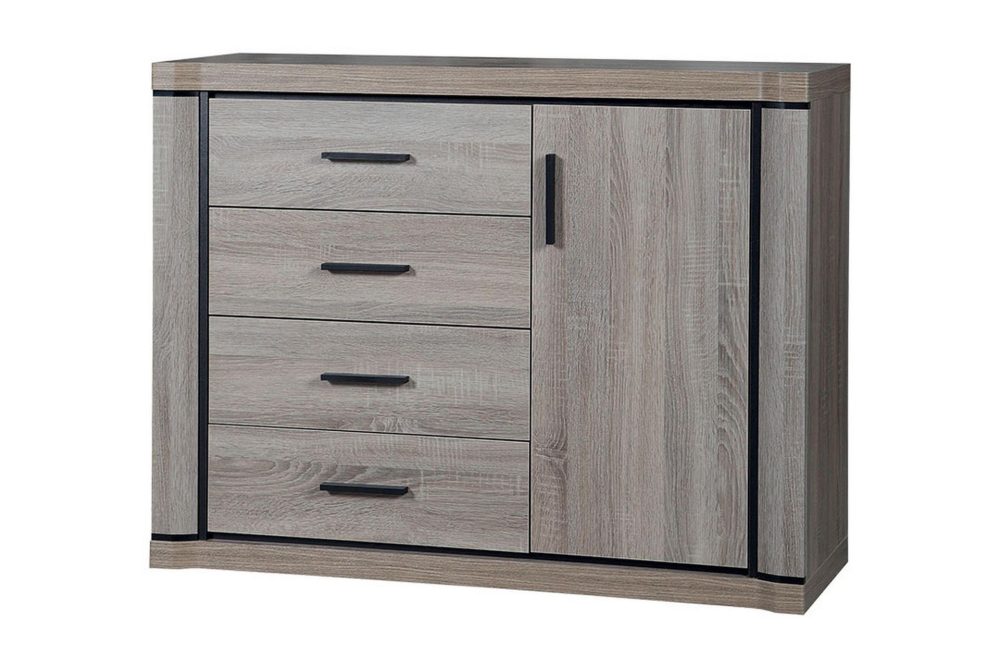 Dallas Skänk 117x43,5x91 cm LED-belysning
