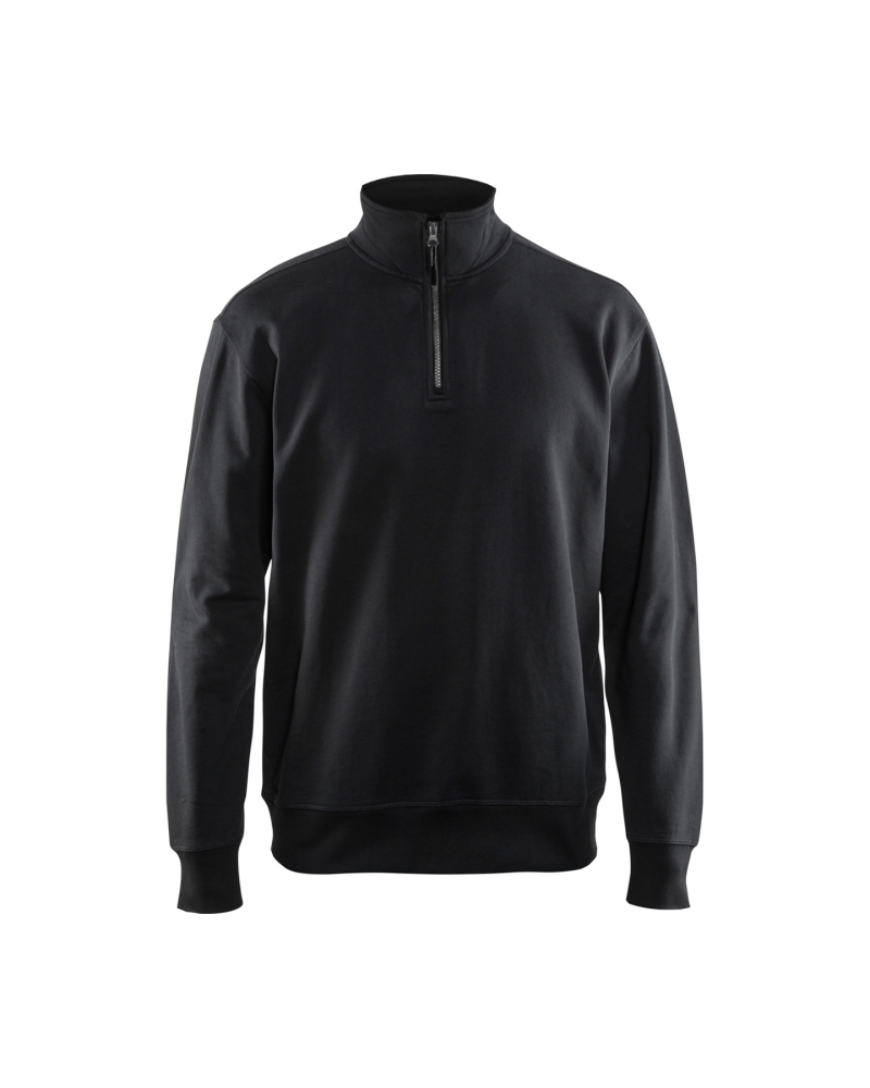 SWEATSHIRT BLÅKLÄDER 3369 HALF ZIP SVA S, KRAGE SVART S