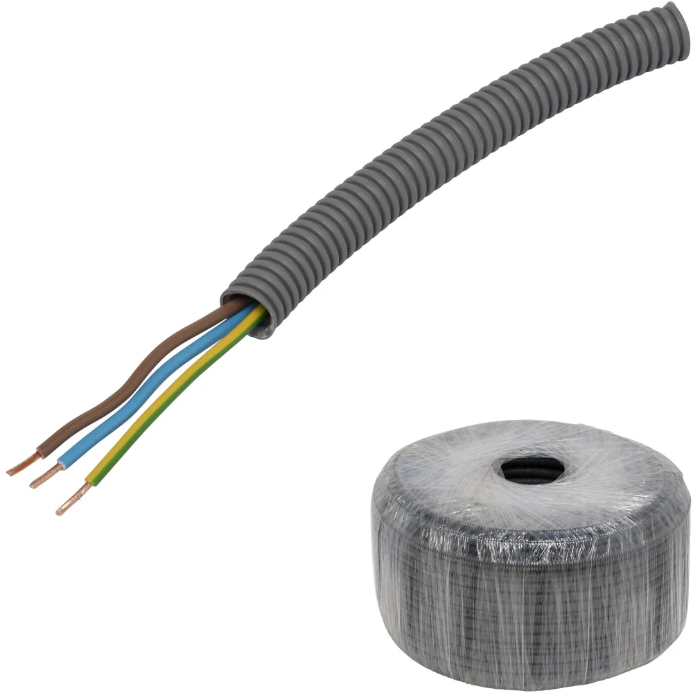 Pipelife EQ PowerFlex Kabel fördragen, brandklass D 16 mm x 100 m, 5G1.5 mm²
