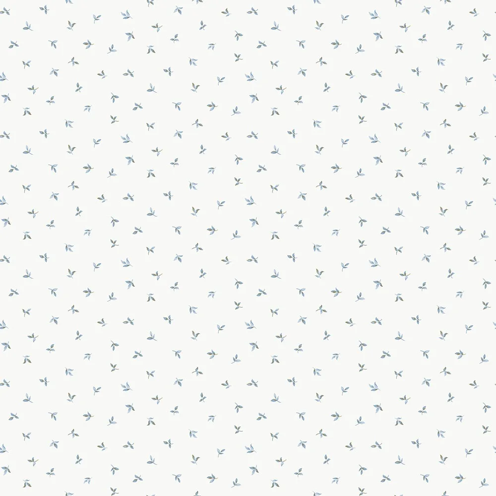 Galerie Wallcoverings Miniatyrer II G68719 Tapet Mini Leaf Toss Blå/vit