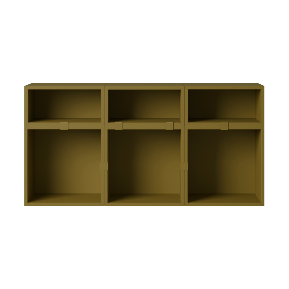 Stacked förvaringssystem sideboard konfiguration 5, Brown green