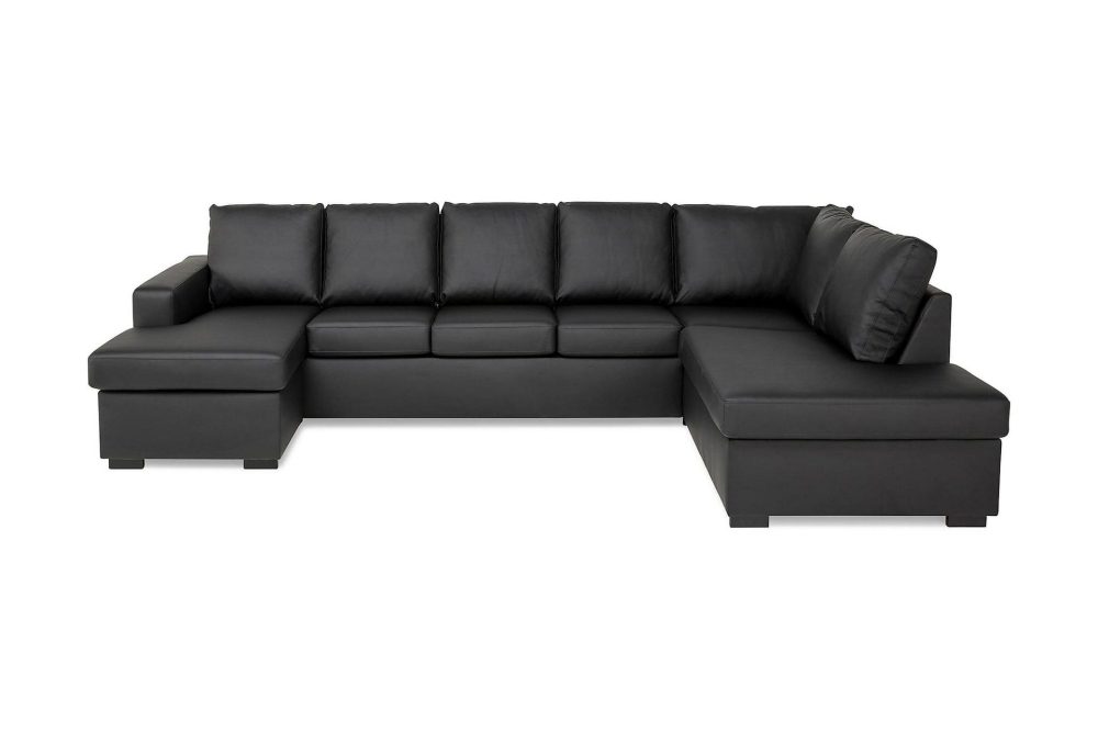 Crazy 5-sits Högervänd U-formad X-Large Soffa med Divan och Schäslong i Konstläder