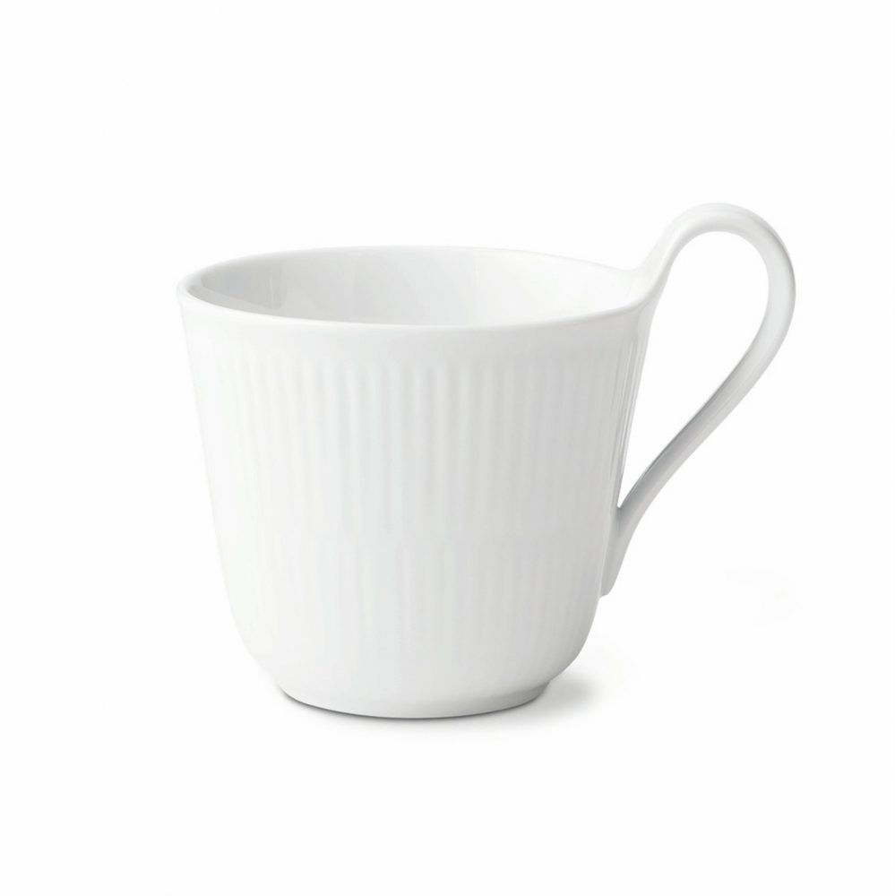White Fluted kopp med högt handtag, 33 cl