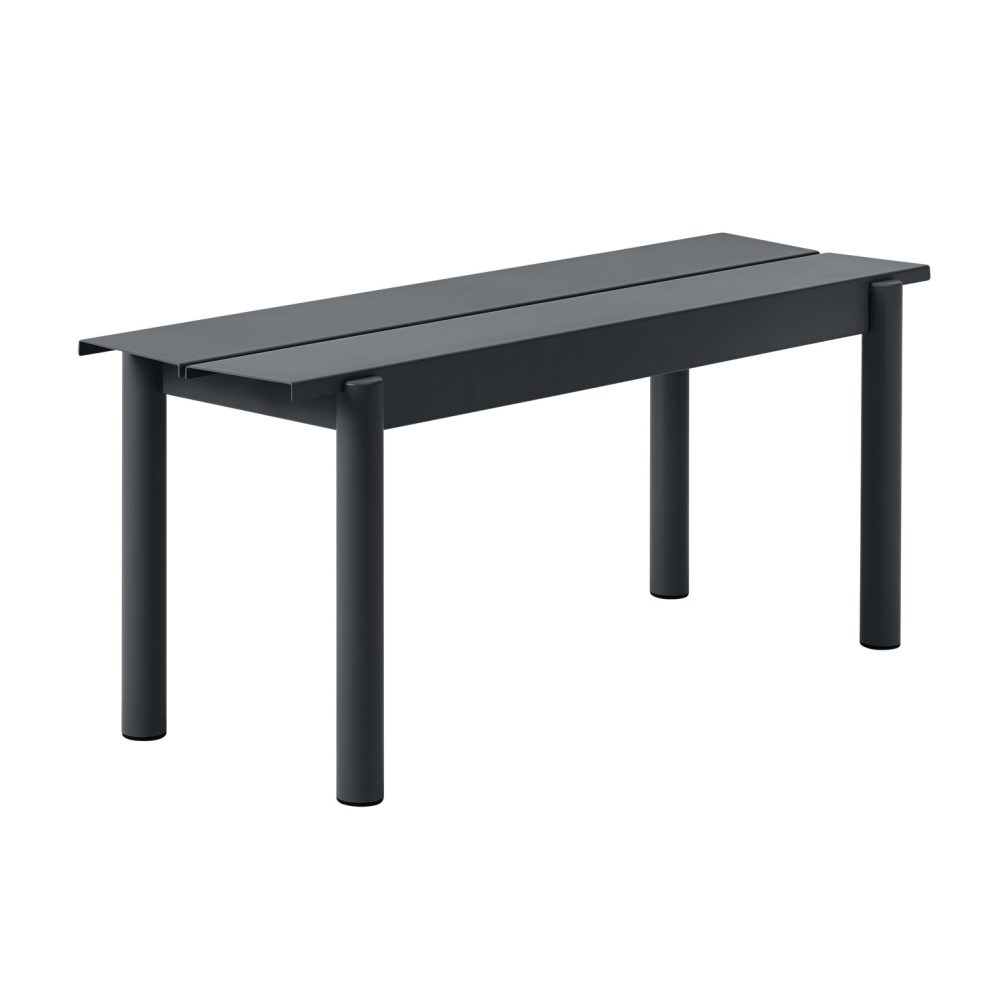 Linear steel bench bänk 110x34 cm, Black
