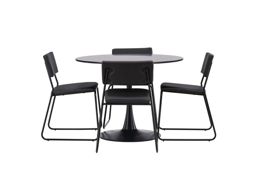 Glade Matgrupp 100 cm Rund med 4 Kenth Stolar