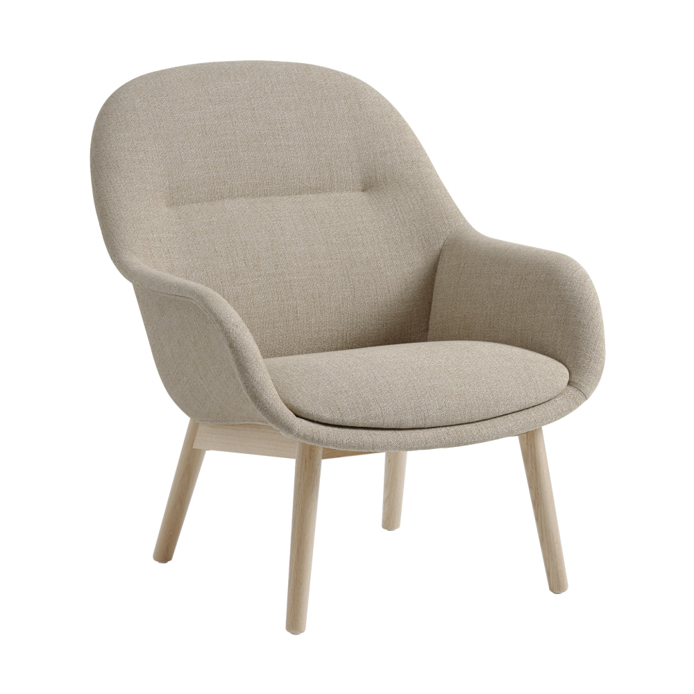 Fiber Lounge fåtölj med ekben, Ecriture 240-grey