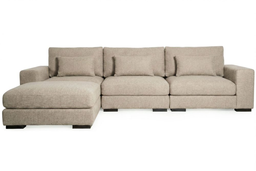 Dubai Extra djup 4-sits Modulsoffa med divan höger i tyg vändbar Extra Djup