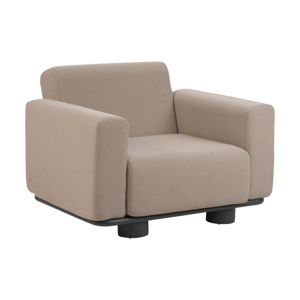 Bolster fåtölj, Antracit-teddy beige