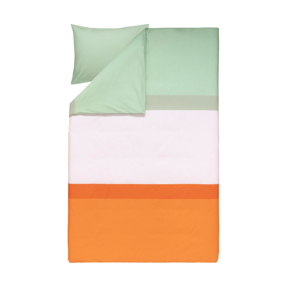 Hennika bäddset 150x210 cm+50x60 cm, Orange-light pink-sage