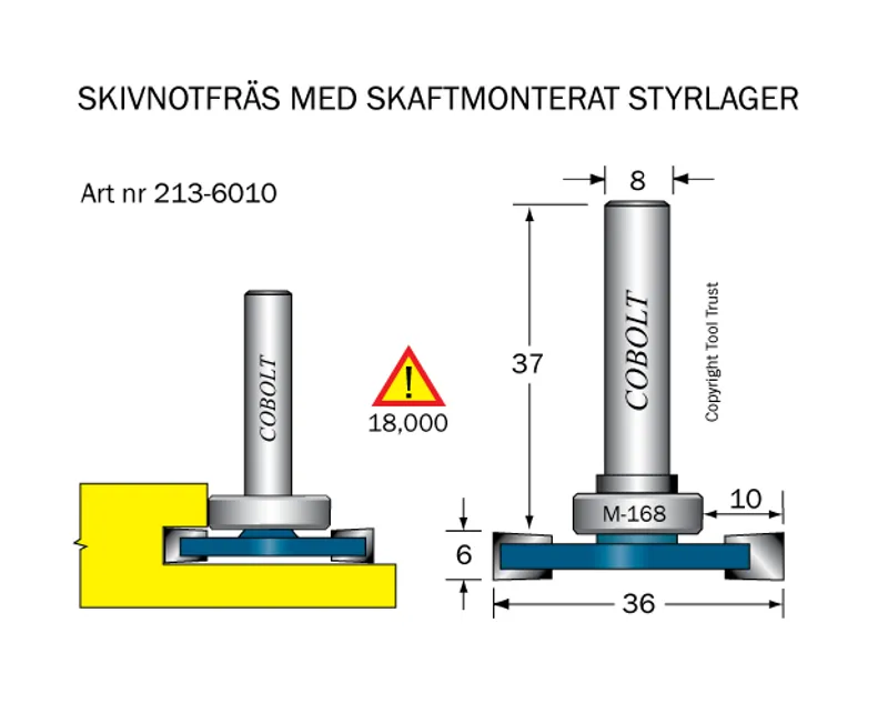 Cobolt Skivnotfräs L=6 / F=10 D=36