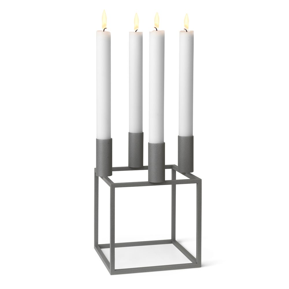 Kubus 4 ljusstake, Grå