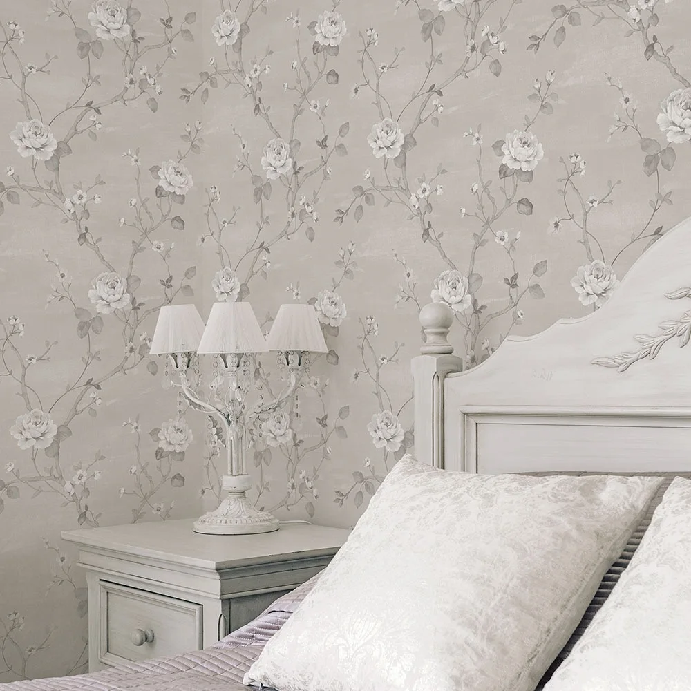 Galerie Wallcoverings Mansion II G67603 Tapet Luisella Floral Vit/grå