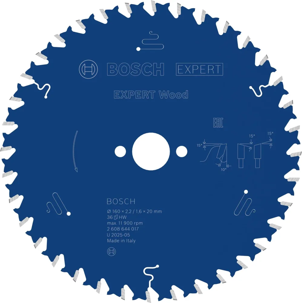 Bosch Expert Wood 2608644017 Cirkelsågklinga 160x20x2,2 mm, 36T