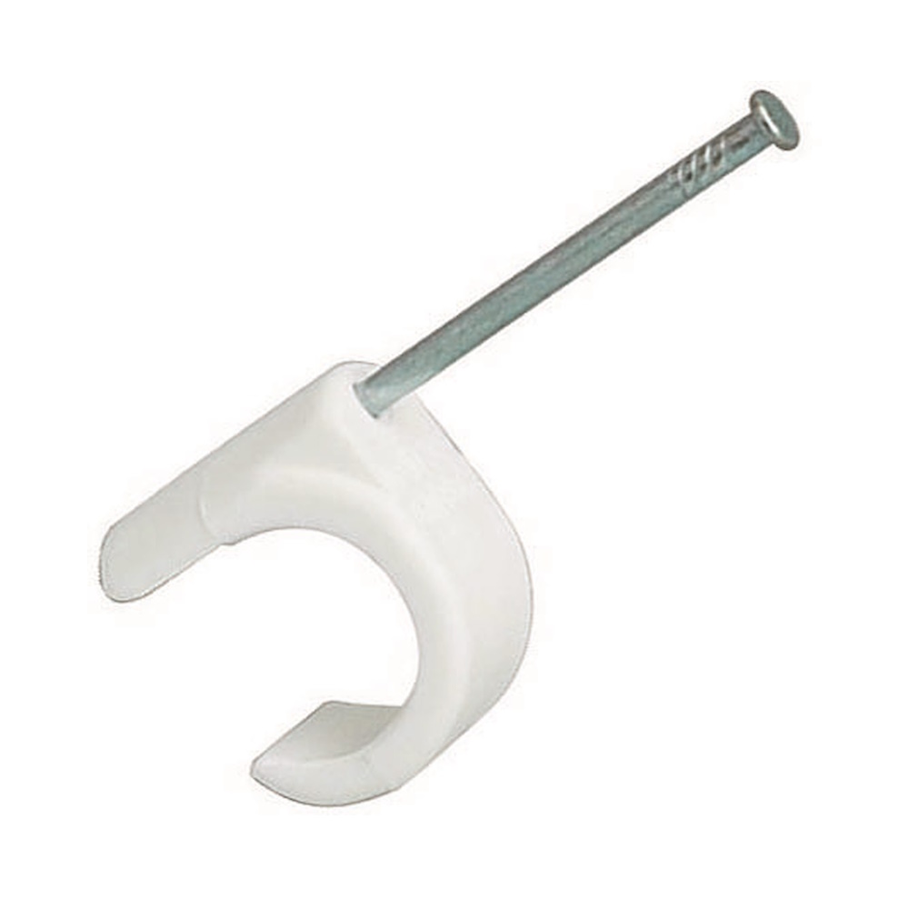 Spikklammer, För Kabel 14-20mm, 35mm, Vit, 100st, Malmbergs 1500801