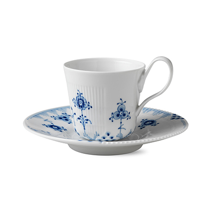 Blue Elements kopp med fat, 25 cl