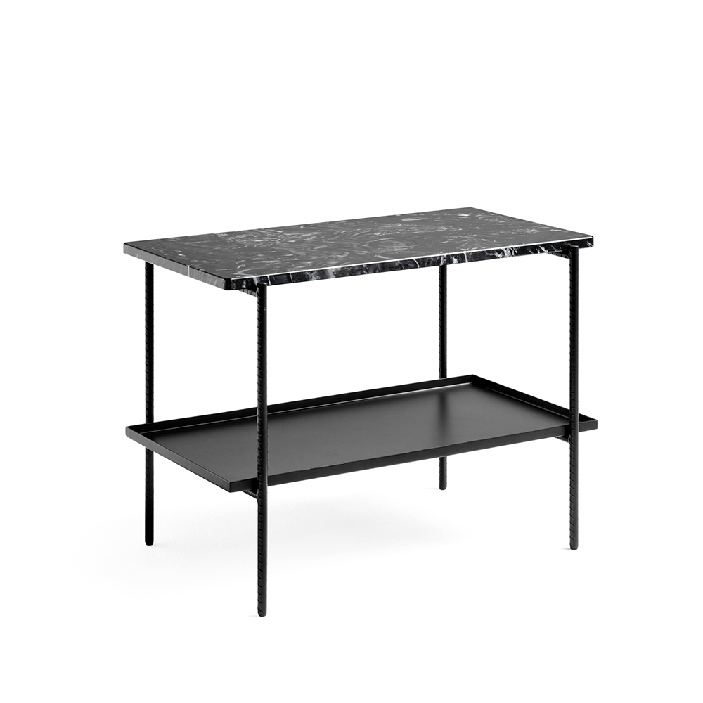Rebar sidobord 75x44x55 cm, Black marble-black