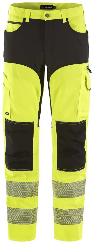 L.Brador 1076PB Arbetsbyxa hi-vis gul/svart, klass 2 D104