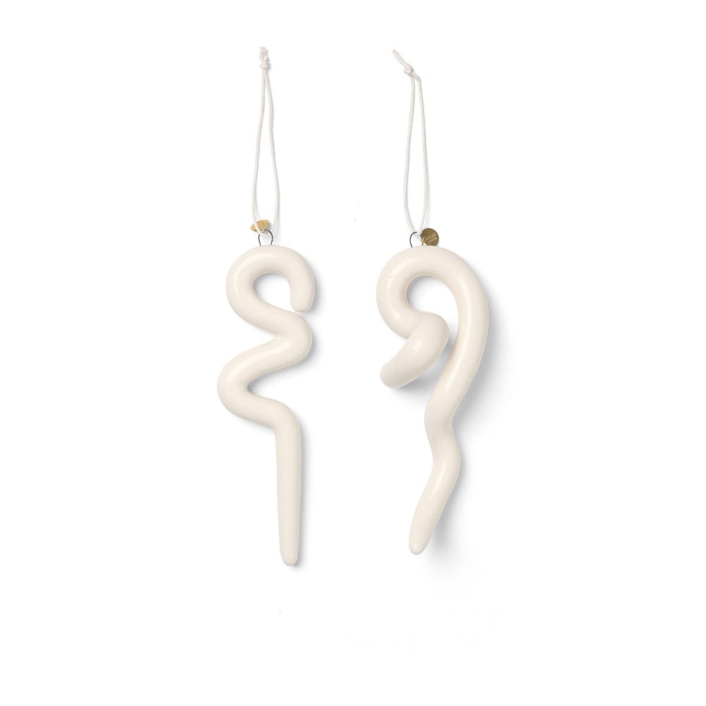 Doodle julhänge 14,5 cm 2-pack, Off-white