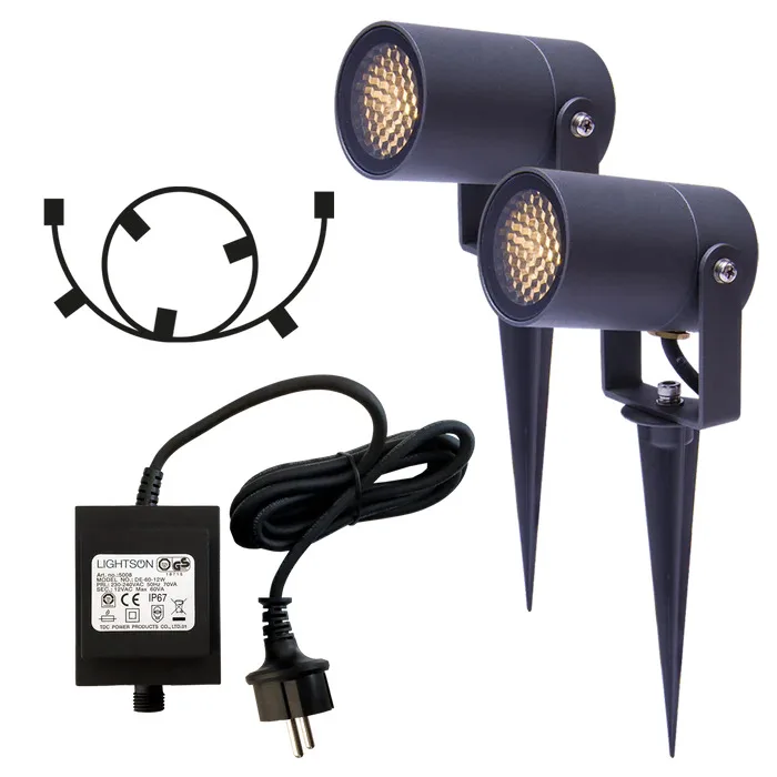 LightsOn Luna Start 5149 Markspotlight mörkgrå, 5 W, 350 lm