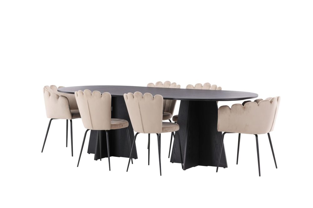 Bariso Matgrupp 230 cm Oval med 4 Limhamn stolar