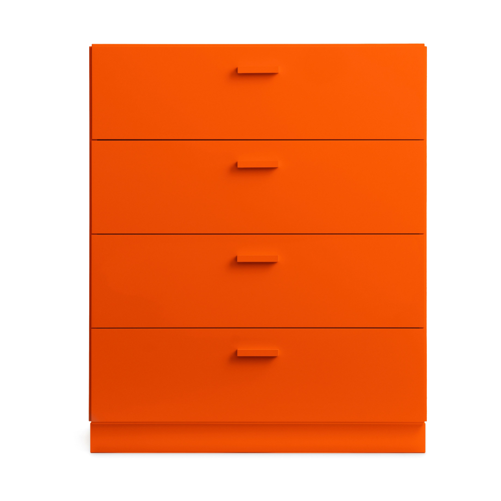 Relief byrå bred med sockel 82x92,2 cm orange