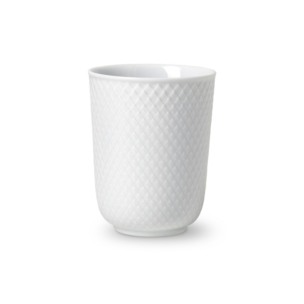 Rhombe mugg utan öra 33 cl, Vit