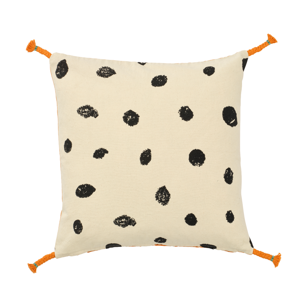 Pippi kuddfodral 50x50 cm, Vit-orange