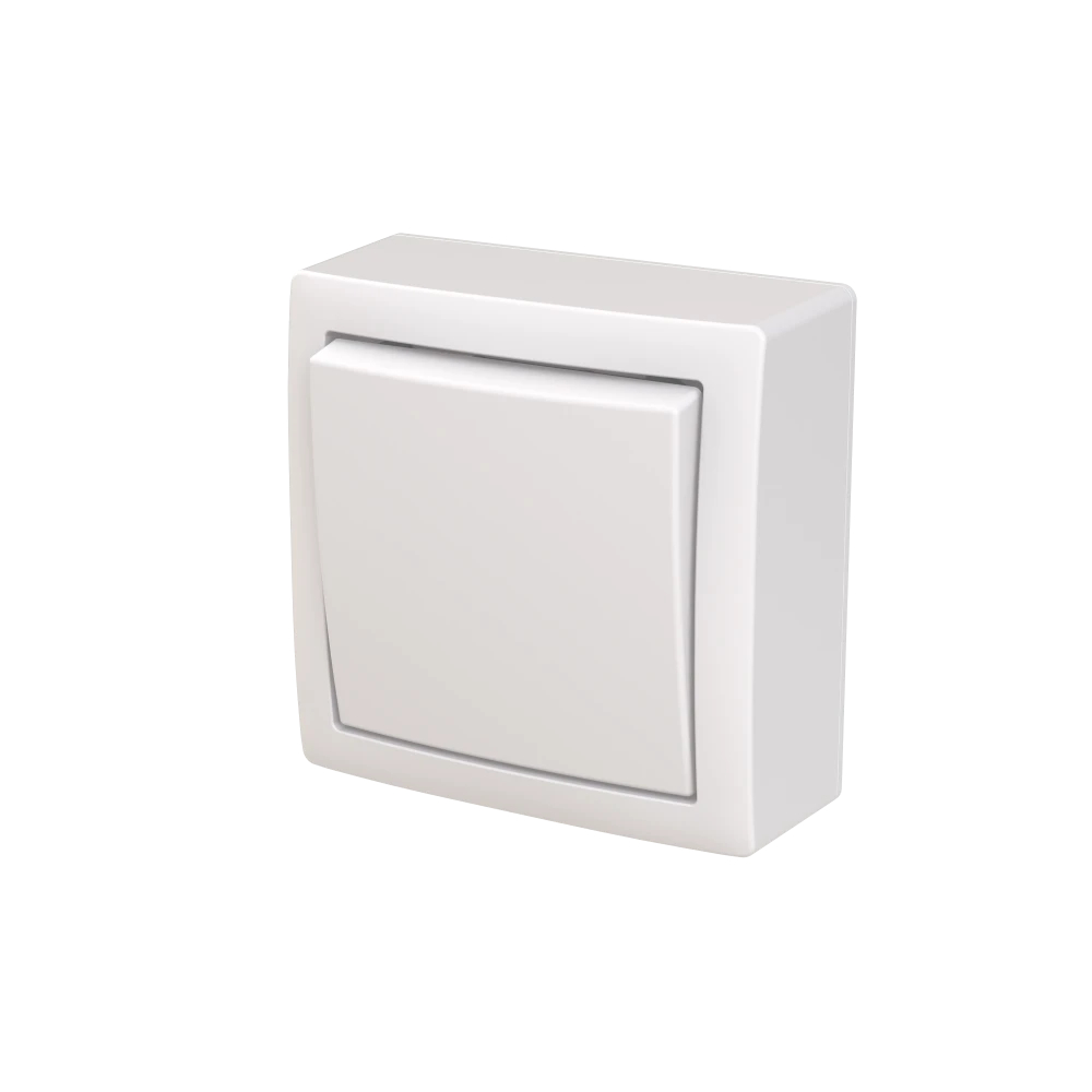 Strömställare Saga Trapp Utanpåliggande 72x72x36mm 16A 250V IP21 Vit ABB