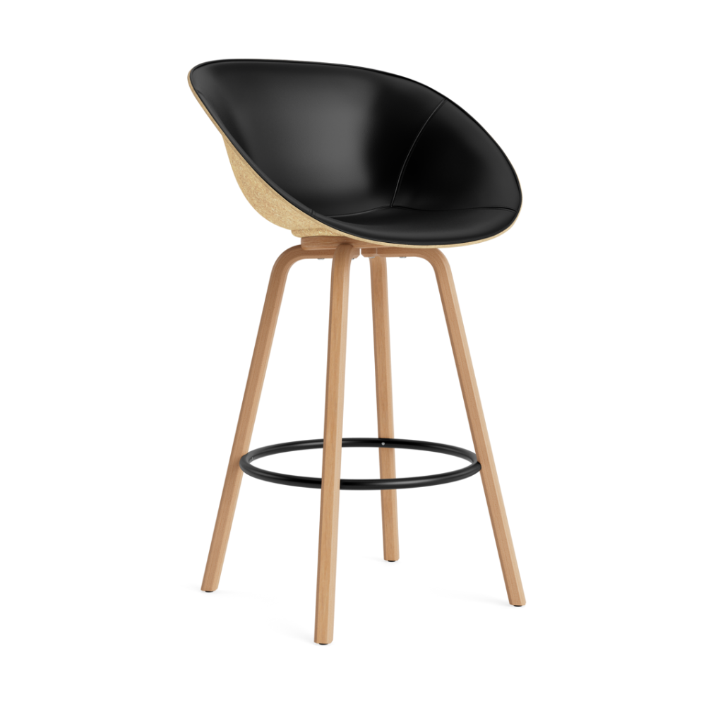 Mat barstol framsideklädd 75 cm, Ultra 41599-hemp-beech-black steel