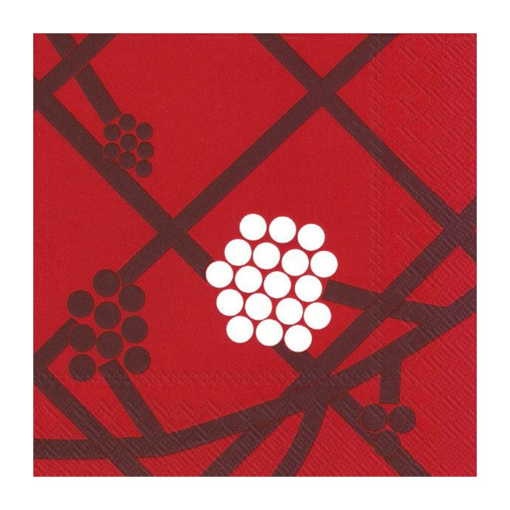 Hortensie servett 33x33 cm 20-pack, Red
